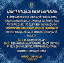 CONVITE SESSÃO SOLENE DE ANIVERSÁRIO